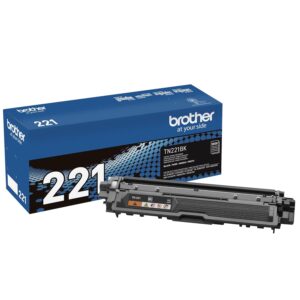 Brother original TN221BK Standard Yield Black Toner Cartridge, original toner replacement cartridges, toner for Brother laser printers HL-3140CW, HL-3170CDW, MFC-9130CW,...