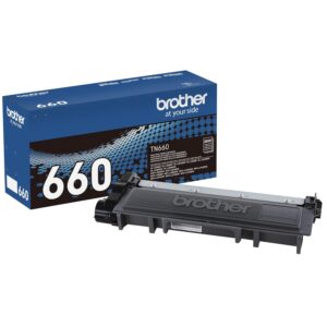 Brother original TN660 High-Yield Black Toner Cartridge, higher yield for value, original toner replacement cartridges, toner for Brother laser printers HL-L2320D, DCP-L2520DW,...
