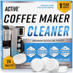 Coffee Machine Cleaner Descaler Tablets - 24 Count, Compatible With Nespresso, Keurig, Ninja, Delonghi, Miele, Coffee Maker Pot Descaling & Cleaning Tabs, Descale Drip Coffe And...