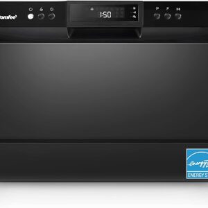 COMFEE’ Countertop Dishwasher, Energy Star Portable Dishwasher, 6 Place Settings, Mini Dishwasher with 8 Washing Programs, Speed, Baby-Care, ECO& Glass, Black, 19.7 x 21.65 x...