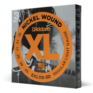 D'Addario EXL110 Nickel Wound Electric Guitar Strings 3 Pack - Regular Light 10-46