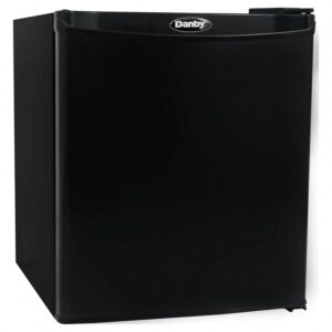 Danby DAR010A1BDB 1.0 cu ft (29 L) ENERGY STAR® Mini Fridge, Compact, Quiet Silencer Technology, Auto-Defrost, CanStor® Beverage Dispenser for Dorm, Office, Bedroom & Small...