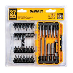 DEWALT 37- Piece Screwdriving Bit Set With Square Recess Mix, Hardened Steel Hex Shank (DW2173)