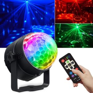 Disco Ball Light,Halloween Party Decorations Lights, USB LED Mini Sound Activated DJ Dance Stage Light Colourful RGB Strobe Lamp for Home Room Dance Karaoke Xmas Happy Birthday...