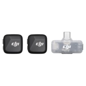 DJI Mic Mini (2 TX + 1 Mobile RX), Wireless Microphone for iPhone/Android, Plug and Play, Compact & Lightweight, Cross-Model Pairing, Premium Audio, Stable Transmission, Noise...