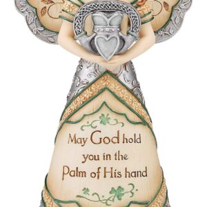 Elements Irish Blessing Angel Figurine by Pavilion, 6-Inch, Inscription May God Hold You in The Palm of His Hand