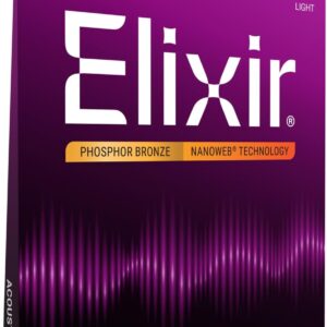 Elixir Strings Acoustic Phosphor Bronze Strings NANOWEB Coating, 6-String, Light