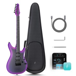 Enya Electric Guitar Inspire 39 Inch Full Size Smart Electric Carbon Fiber Guitarra with 15W Wireless Speaker, 20 Distinct Tones, Onboard Presets, Gig Bag, Charging Cable,...