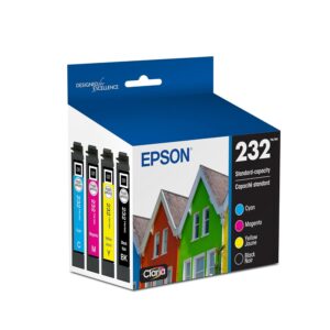 EPSON 232 Claria Ink Standard Capacity Black & Multi Colour Cartridge Combo Pack (T232120-BCS) Works with Workforce WF-2930, WF-2950, Expression XP-4200, XP-4205