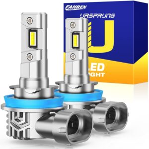 FAHREN 2025 H11 H9 H8 LED Headlight Bulbs, 1000% Super Brightness H11 LED Bulbs, 1:1 Mini Size Plug and Play, 6500K Cool White Halogen Replacement, Pack of 2