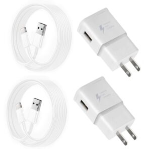 Fast Charging Charger for Samsung Phone, (2 Pack) Powersky Adaptive USB Charger with USB Type C Cable for Galaxy S21, S20, S10, S9, S8, Note10, 9, 8, 7 and A Series, Tablet...