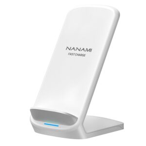 Fast Wireless Charger, NANAMI Qi Wireless Charging Stand for iPhone 17/16/15/14 Pro Max/13/12/SE 2/11/XS/XR/X/8+, 10W Fast Charge for Samsung Galaxy S25 S24 S23 Ultra S22 S21...