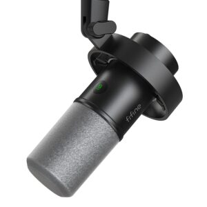 Fifine XLR/USB Podcast Microphone, PC Recording Dynamic Mic for Streaming, Studio, Vocal, Voice-Over, Instruments, Metal Cardioid Mic with Tap-to-Mute, Monitoring Headphone...