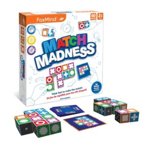 FoxMind Games: Match Madness, Family Board Games for Kids Ages 7 and up, Teens, and Adults. Pattern Block Matching Board Game, Puzzle Game Think Fast to Make The Match, 1 to 4...