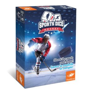 FoxMind Games: Sports Dice Hockey, Shoot The Puck and Beat The goaltender to Score, Easy to Learn, Fun to Play, Up to 4 Players, for Ages 7 and up