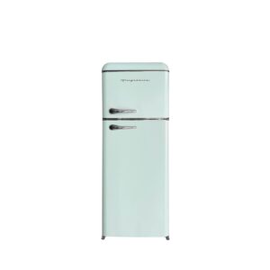 Frigidaire, 2 Door Apartment Size RETRO Refrigerator with Top Freezer, Chrome Handles, 7.5 cu ft, GREEN