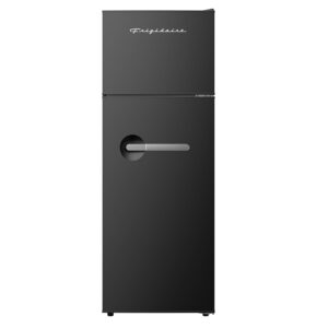 Frigidaire 7.5 Cu Ft Refrigerator with Top Freezer and chrome handles -22.4"D x 21.5"W x 55"H (Black)