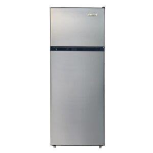 Frigidaire 7.5 cu ft top mount garage ready fridge-21.42"D x 21.34"W x 56.34"H (Quicksilver)