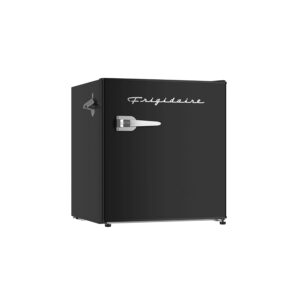 FRIGIDAIRE Black Retro Mini Refrigerator-Energy Saving-Adjustable Thermostat Control-Side Mounted Bottle Opener-Ideal for Dorm, Office, RV, Garage, Apartment 1.6 Cubic Feet