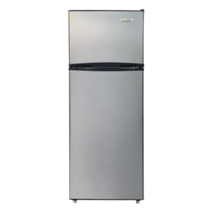 Frigidaire EFR749_AMZ EFR749-AMZ, 2 Door Apartment Size Refrigerator with Freezer, 7.5 cu ft, Retro, Silver, Black
