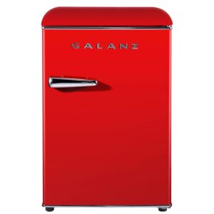 Galanz Retro Mini Fridge, Compact Refrigerator with Chiller Adjustable Mechanical Thermostat Control 2.5 Cubic Feet, Red GLR25MRDR10