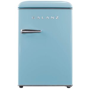 Galanz Retro Mini Fridge, Compact Refrigerator with Chiller Adjustable Mechanical Thermostat Control 2.5 Cubic Feet, Blue GLR25MBER10