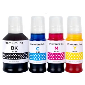 GI21 Ink Bottles Compatible with Canon GI-21 GI21 Ink Refill Bottles Work for Canon PIXMA G2260 G2270 G1220 G1230 G3260 G3270 G4270 (4-Pack, KCMY)