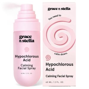 grace & stella Hypochlorous Acid Spray - Gentle Face Spray and Toner to Calm Redness & Flare-Ups - Soothing Facial Mist for Sensitive Skin (60 ml/2 fl oz)