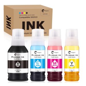 Hiipoo Refill Ink Bottle Replacement for T502 502 Ink for Epson ET-2750 ET2720 ET-2803 ET-2800 ET-2980 ET-3750 ET-4750 ET-3760 ET-4760 ET-2850 ET-4800 ET-3700 ET-15000 Printer