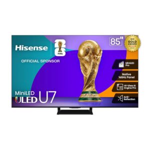 Hisense 85U78QG - 85" 4K Smart Mini-LED PRO Google TV, Native 165Hz, VRR 288, Up to 3000 Nits, HDR10+, Dolby Vision IQ · Dolby Atmos, IMAX Enhanced, 2.1.2 Ch (2025 Model)