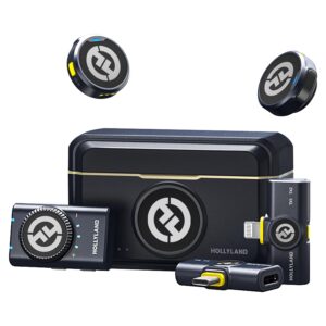 Hollyland Lark M2 Wireless Lavalier Microphone for iPhone/Android/Camera/PC/Laptop with Lightning/USB-C/Plug, 48KHz 24Bit, 1000ft Range, Noise Cancellation, 30H Battery for...