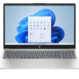 HP 15.6 inch Laptop PC, Intel N100 Processor, 4 GB DDR4, 128GB Storage, Intel UHD Graphics, FHD (1920 x 1080) Display, Windows 11 Home, Copilot Key, Natural Silver (15-fd0016ca)