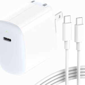 IFEART 30W USB C Charger Compatible with MacBook Air 13/15 inch (2018-2025), Power Adapter Compatible with iPad Pro 13/12.9/11 inch, Air 7th/6th/5th/4th, mini 6, 6.6ft USB-C Cable