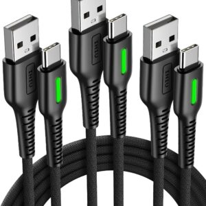 INIU USB C Cable, [3 Pack] QC 3.0 Fast Charging Type C Cable, [1.6+6.6+6.6ft] Nylon Braided USB A to USB C Phone Data Cord for iPhone 17 16 15 Pro Max, Samsung Galaxy S25 S24...