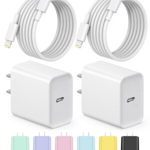 iPhone Charger Fast Charging【Apple MFi Certified】 2 Pack USB C Charger Block with 6FT USB C to Lightning Cables Compatible with iPhone 14/13/12/11 Pro Max/Xs Max/XR/AirPods Pro