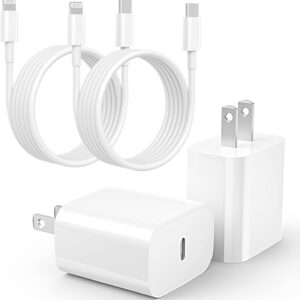 iPhone Charger Fast Charging, [Apple MFi Certified] 2Pack 20W USB C Charger Block with 10FT USB C to Lightning Cable, Type C Wall Charger Compatible with iPhone 14/14 Pro...
