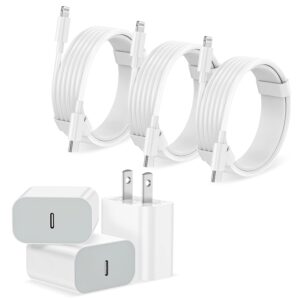 iPhone Charger Fast Charging【Apple MFi Certified】 3Pack USB-C Wall Charger Block with 6FT USB C to Lightning Cables for iPhone 14/14 Pro/14Pro Max/13/13 Pro/12/12 Pro/12 Pro...