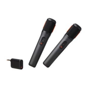 JBL PartyBox Wireless Mic - 2X Digital Wireless Microphones, Rechargeable Battery (20hrs - 700mAh), Clear Voice, Crisp Sound, Stable 2.4GHz Connection, Compatible with All...