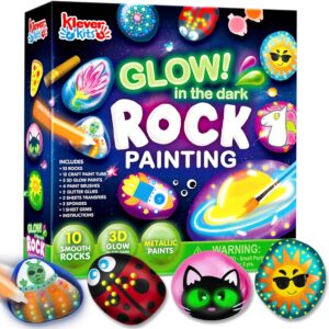 JOYIN 90+ PCS Rock Painting Kit- Glow in The Dark Rock Kit, Gift Toy, Arts and Crafts for Kids Ages 6-12, Art Supplies, Christmas Toys Gifts, Kids Craft Paint Kits, Toys for...