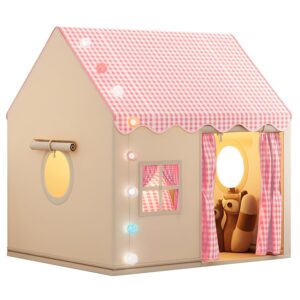 Kids Play Tent for Indoor Play, Children's Playhouse for Toddlers Boys & Girls, Play Tent for Bedroom Playroom, Kids Furniture for Imaginative Play (Mat Not Included) (Pink)