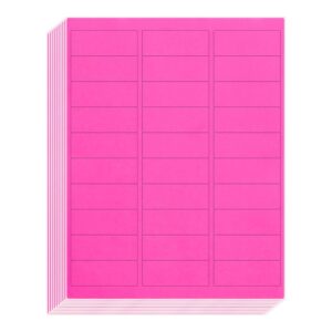L LIKED 30 Sheets 30 per Page Label Papers, 1 x 2-5/8 in Shipping Address Mailing Labels, Printable Fluorescent Pink Sticker Labels for Inkjet & Laser Printer - Matte