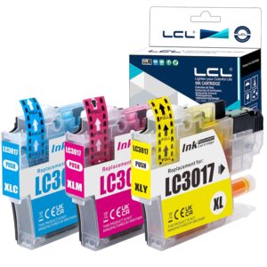 LCL Compatible Ink Cartridge Replacement for Brother LC3017 LC-3017 XL LC30173PK LC3017C LC3017M LC3017Y (3-Pack, Cyan Magenta Yellow) for MFC-J5330DW MFC-J6530DW MFC-J6930DW...