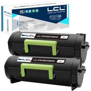 LCL Compatible Toner Cartridge for Lexmark 51B1000 51B00A0 2500 Pages (2-Pack,Black)for Lexmark MS317 MS317DN MS417 MS417DN MS517 MS517DN MS617 MS617DN MX317 MX317DN MX417...