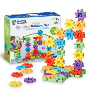 Learning Resources Gears! Gears! Gears! 100-Piece Deluxe Building Set, Gears Toys for Kids, STEM Construction Toy Set, Puzzle, 100 Pieces, Ages 3
