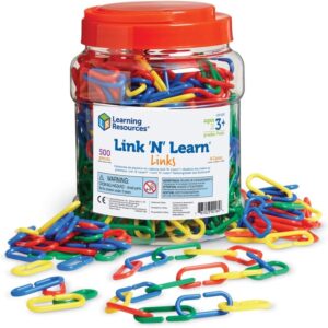 Learning Resources LER0257 Link 'N' Learn Links, Bucket of 500 Assorted Color Links, Ages 3+