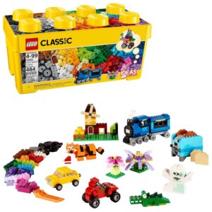 LEGO Classic Medium Creative Brick Box 10696 Building Toy Set with Storage, Includes Train, Car, and a Tiger Figure, and Playset for Boys and Girls, Sensory Toy for Kids Ages 4...