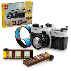 LEGO Creator 3 in 1 Retro Camera Toy, Transforms from Toy Camera to Retro Video Camera to Retro TV Set, Photography Gift for Boys and Girls Ages 8 Years Old and Up Who Enjoy...