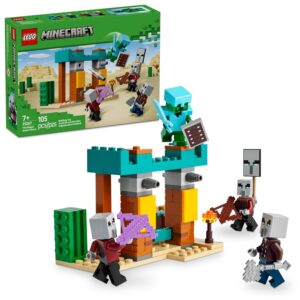 LEGO Minecraft The Illager Desert Patrol Toy Figures and Playset - Building Minecraft Toy for Kids, Boys and Girls, Ages 7+ - with 4 Figures for Pretend Play - Gift Idea for...