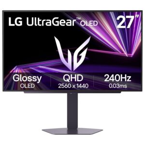 LG 27GX704A-B 27-inch Ultragear OLED Gaming Monitor QHD 1440p 240Hz, 0.03ms, NVIDIA G-Sync, AMD FreeSync Premium Pro, HDMI, USB, Tilt/Height/Swivel/Pivot Stand, Black