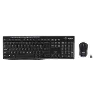 Logitech MK270 Wireless Keyboard and Mouse Combo for Windows, 2.4 GHz Wireless, Compact Mouse, 8 Multimedia and Shortcut Keys, 2-Year Battery Life, for PC, Laptop
